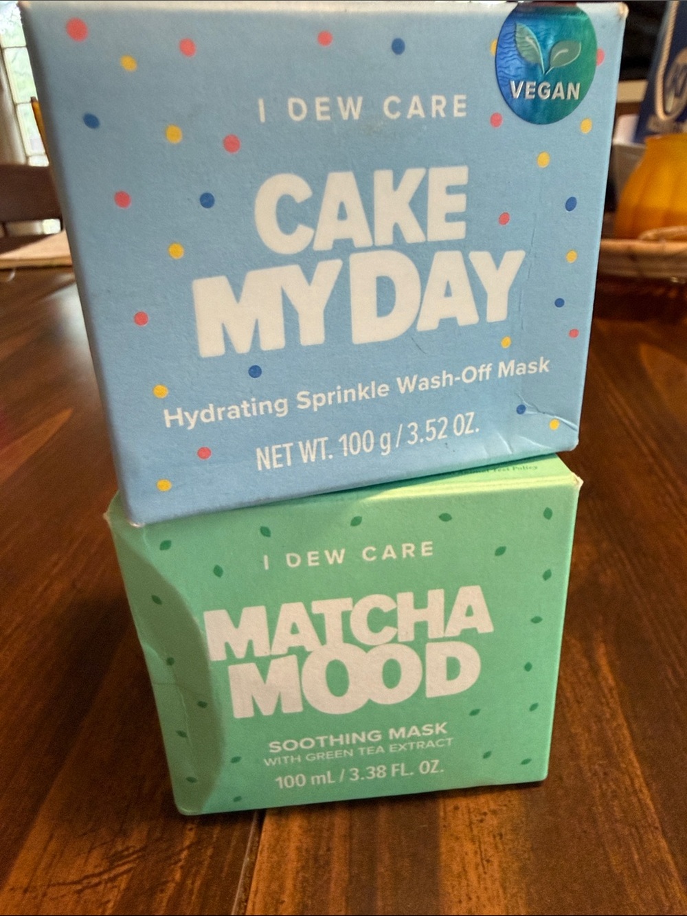 I Dew Care Cake My Day & Matcha Mood Skin Masks Bundle- Blue & Green